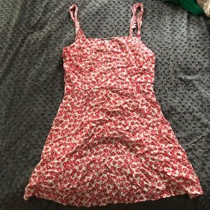 Lulus Ditsy Red & White Floral Mini Dress